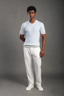 Men's Ice Blue Plain Polo T-shirt