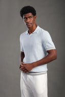 Men's Ice Blue Plain Polo T-shirt