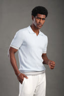 Men's Ice Blue Plain Polo T-shirt