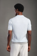 Men's Ice Blue Plain Polo T-shirt
