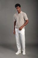 Men's Khaki Button Plain Polo T-shirt