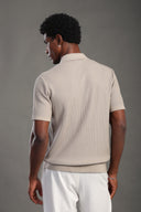 Men's Khaki Button Plain Polo T-shirt
