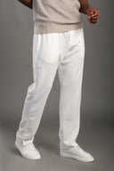 Men's White Regular Fit Trousers