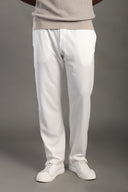 Men's White Regular Fit Trousers