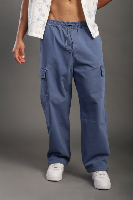 Men's Denim Regular Fit Elastic Waist Trousers