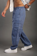 Men's Denim Regular Fit Elastic Waist Trousers