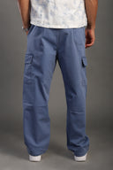 Men's Denim Regular Fit Elastic Waist Trousers