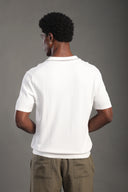 Men's White Plain Polo T-shirt
