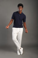 Men's Navyblue Button Plain Polo T-shirt