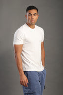 Men's White Round Neck T-shirt