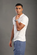 Men's White Round Neck T-shirt