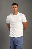 Men's White Round Neck T-shirt
