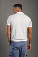 Men's Dotted Gray Zipper Collar T-shirt