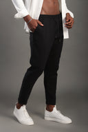 Men's Black Regular Fit Trousers