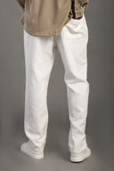 Men's White Regular Fit Trousers
