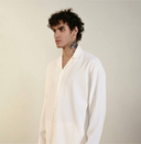 Men's White Long Sleeve Stripes Shirt