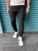 Men's Slimline Joggers Trousers In Black