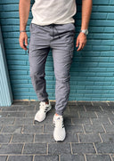 Men's Slimline Joggers Trousers In Gray
