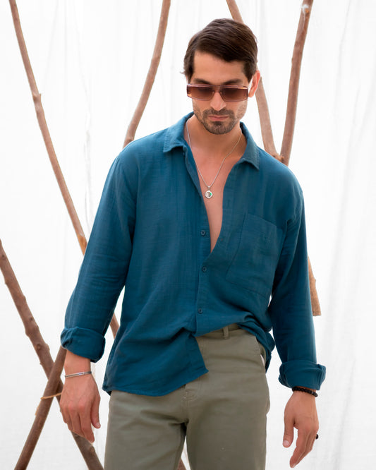 Men's Oversize Loose Linen Shirt