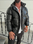 Men’s Waterproof Puffer Jacket In Black