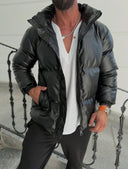 Men’s Waterproof Puffer Jacket In Black