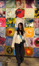 Women's Lambswool Jacket With Leather In Silver