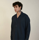 Men's Petrol Blue Long Sleeve Stripes Shirt
