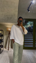 Men's Sage Green Casual Stripes Trousers