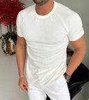 Men's White Round Neck T-shirt