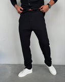 Men's Black Casual Stripes Trousers