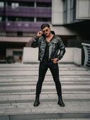 Men’s Leather Jacket In Black