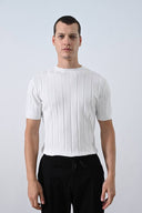 Men's White Round Neck T-shirt