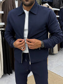 Men's Dark Blue Zip Jacket