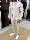 Men's Light Taupe Zip Jacket