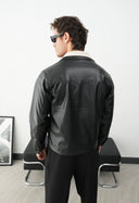 Men’s Black Leather Jacket Minimal & Modern