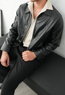 Men’s Black Leather Jacket Minimal & Modern