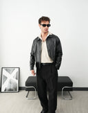 Men’s Black Leather Jacket Minimal & Modern