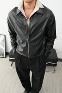 Men’s Black Leather Jacket Minimal & Modern
