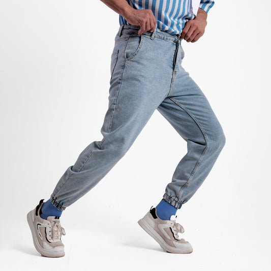 Men's Slimline Joggers Denim Trousers