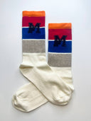 M Letter Print Crew Socks