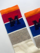 M Letter Print Crew Socks