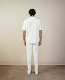 Men's White Zipper Collar T-shirt