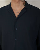 Men's Petrol Blue Long Sleeve Stripes Shirt