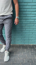 Men's Slimline Joggers Trousers In Gray