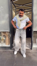 Men's Relax Baggy Gray Trousers