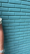 Men's Beige Crochet V Neck Collar T-shirt