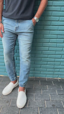 Men's Slimline Joggers Denim Trousers
