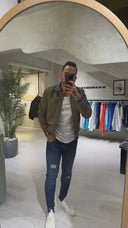 Men’s Windbreaker Waterproof Jacket In Olive Green