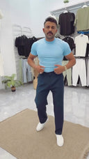 Men's Sky Blue Regular Fit T-shirt