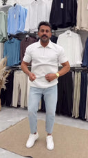 Men's Sage Green Zipper Collar T-shirt